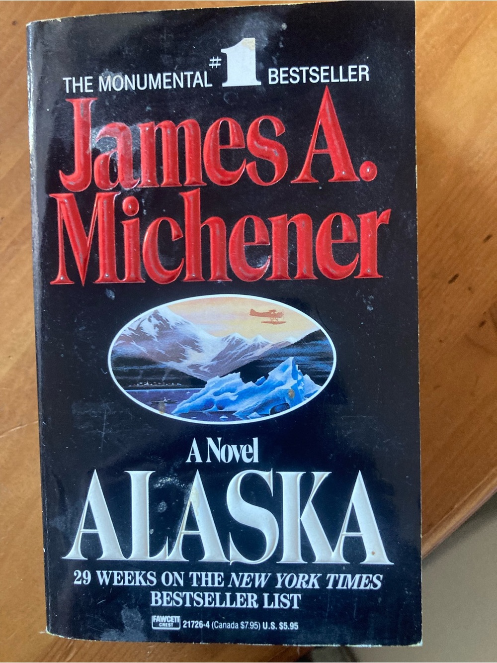 James A. Michener "Alaska" Paperback - Black Cover with Red & White Text